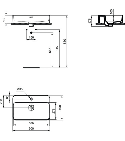 Ideal Standard Strada II pastatomas praustuvas