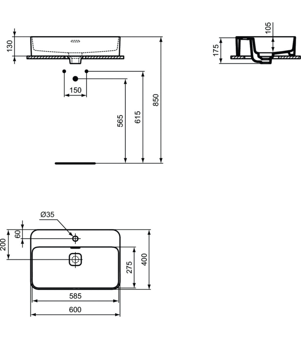 Ideal Standard Strada II pastatomas praustuvas