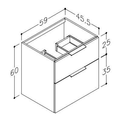 Kamė spintelė BIG, montuojama po praustuvu (pasirenkami dydžiai)