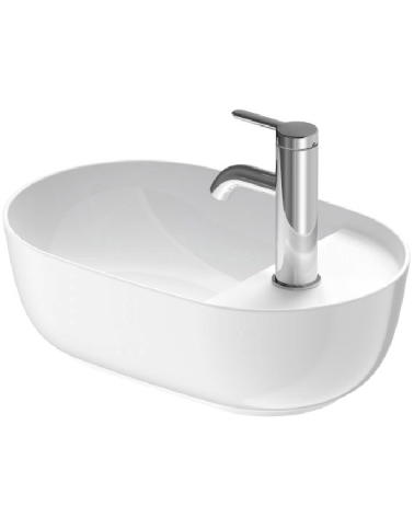 Duravit Luv Pastatomas praustuvas 420x270 su anga maišytuvui (vidus baltas, išorė balta blizgi)