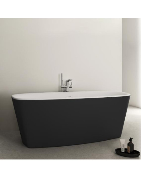 Ideal Standard Dea laisvai pastatoma vonia baltas vidus, juodi šonai, K8720V3