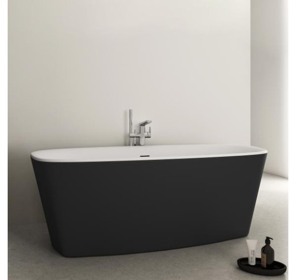 Ideal Standard Dea laisvai pastatoma vonia baltas vidus, juodi šonai, K8720V3