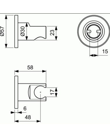 Ideal Standard rankinio dušelio laikiklis, tvirtinamas prie sienos, pasirinkite spalvą