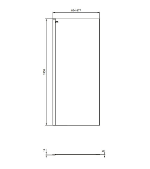 Ideal Standard CONNECT 2 stiklo sienelė dušui 90x195 cm juodos matinės spalvos profiliais, K9377V3