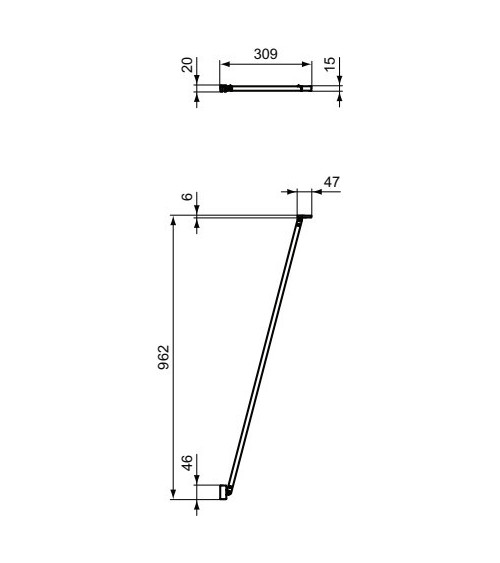 IŠPARDAVIMAS. Ideal Standard CONNECT 2 stabilizuojantis stiklo sienelės kampinis laikiklis juodos matinės spalvos, K9381V3