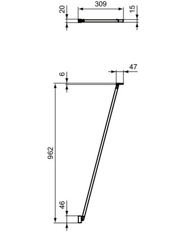 IŠPARDAVIMAS. Ideal Standard CONNECT 2 stabilizuojantis stiklo sienelės kampinis laikiklis juodos matinės spalvos, K9381V3