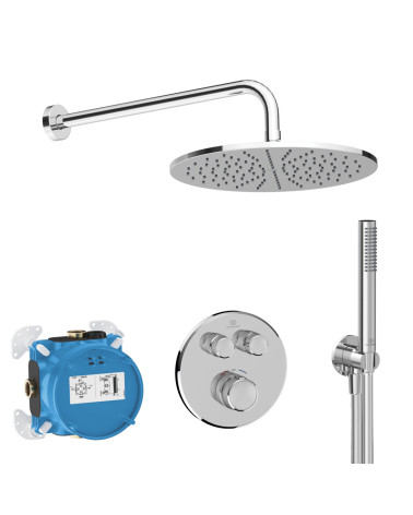 Ideal Standard Navigo potinkinės, termostatinės dušo sistemos komplektas (30cm galva), chromo spalvos, A7772AA
