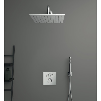 Ideal Standard Ceratherm Navigo kvadratinės potinkinės dušo sistemos komplektas, chromo spalvos, A7773AA