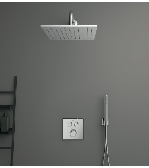 Ideal Standard Ceratherm Navigo kvadratinės potinkinės dušo sistemos komplektas, chromo spalvos, A7773AA