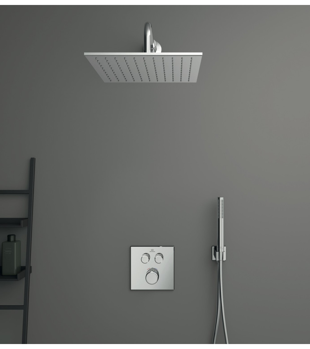 Ideal Standard Ceratherm Navigo kvadratinės potinkinės dušo sistemos komplektas, chromo spalvos, A7773AA