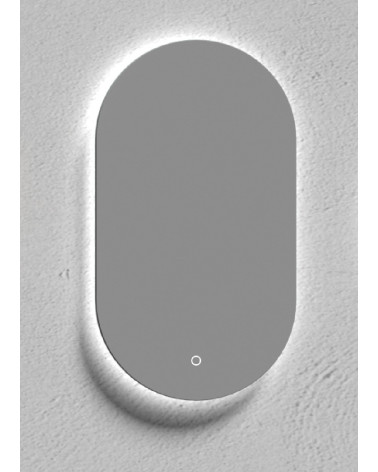 Kamė ovalus veidrodis su foniniu pašvietimu 50x90cm
