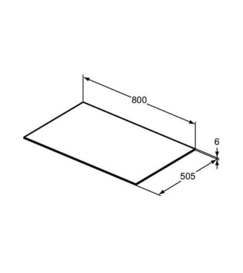 Ideal Standard Conca keramikinis stalviršis 80 cm (800 x 505 x 6 mm)