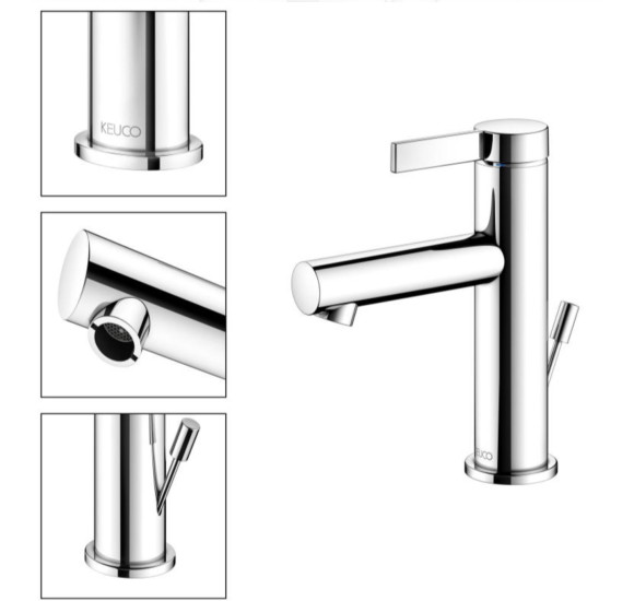 Keuco IXMO Pure 100 praustuvo maišytuvas  su dugno vožtuvu (pasirenkamos spalvos)