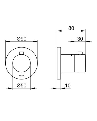 Keuco IXMO potinkinis  termostatinis maišytuvas (apvali apdaila)