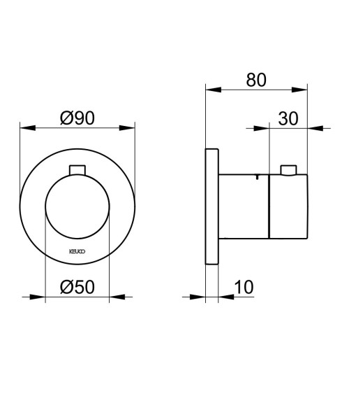 Keuco IXMO potinkinis  termostatinis maišytuvas (apvali apdaila)