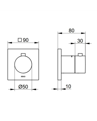 Keuco IXMO potinkinis  termostatinis maišytuvas (kvadratinė apdaila), pasirinkite spalvą