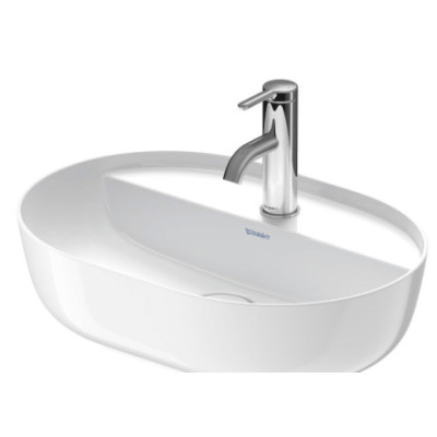 Duravit Luv pastatomas praustuvas 500x350 su anga maišytuvui (vidus baltas, išorė balta blizgi)