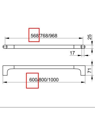 Keuco Edition 400 rankšluosčių laikiklis 600mm (pasirenkamos spalvos)
