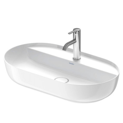 Duravit Luv pastatomas praustuvas 700x400 su anga maišytuvui (vidus baltas, išorė balta blizgi)