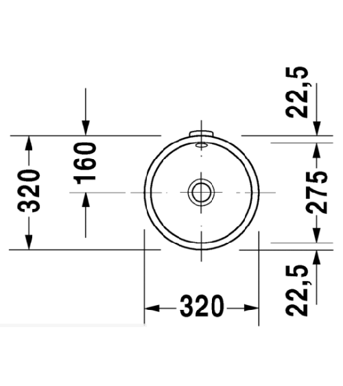 Duravit Architec po stalviršiu montuojamas praustuvas 275mm