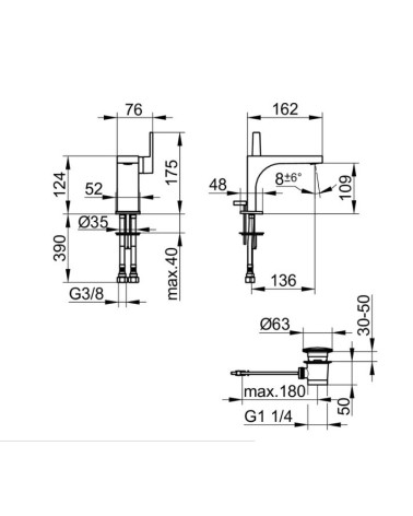 Keuco Edition 11 praustuvo maišytuvas 110, pasirenkamos spalvos