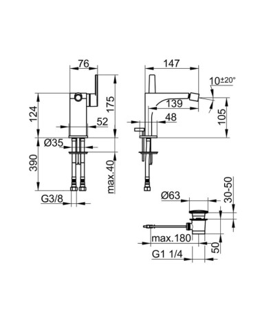 Keuco Edition 11 bide maišytuvas pasirenkamos spalvos