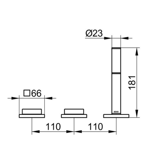 Keuco Edition 11 trijų dalių vonios maišytuvas  (pasirinkite spalvą)