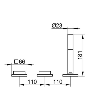Keuco Edition 11 trijų dalių vonios maišytuvas  (pasirinkite spalvą)