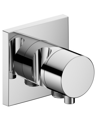 Keuco IXMO 3-jų krypčių ir stop diverteris su rankinio dušelio laikikliu ir išvadu (kvadratinė apdaila)