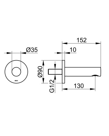 Keuco Edition 400 vonios snapas potinkinei sistemai, 152mm (pasirinkite spalvą)
