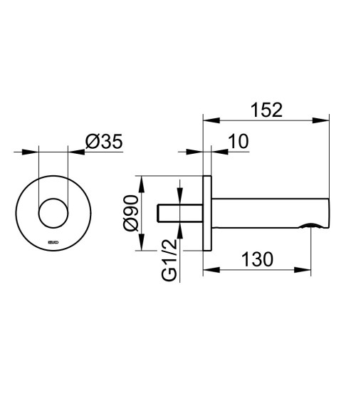 Keuco Edition 400 vonios snapas potinkinei sistemai, 152mm (pasirinkite spalvą)