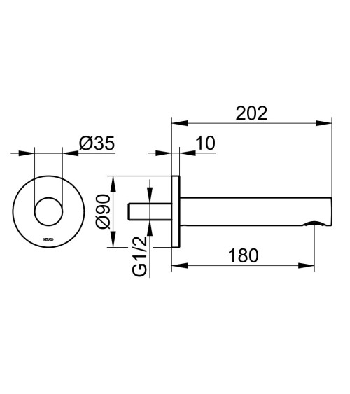 Keuco Edition 400 vonios snapas potinkinei sistemai, 202mm (pasirinkite spalvą)