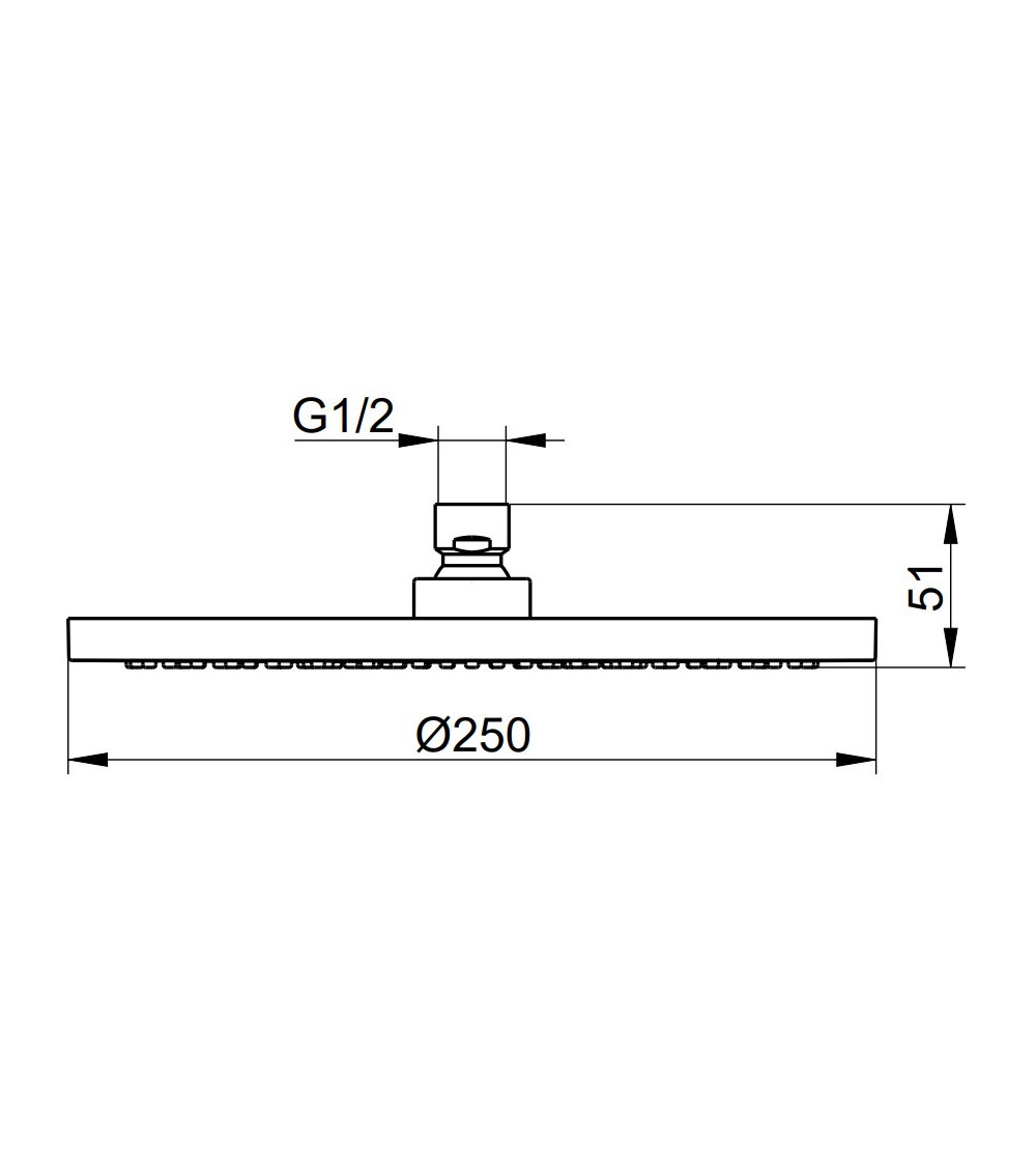 Keuco apvali dušo galva 250mm skermens