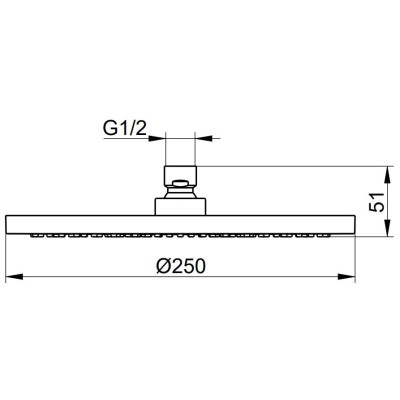 Keuco apvali dušo galva 250mm skermens