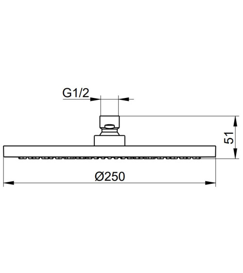 Keuco apvali dušo galva 250mm skermens