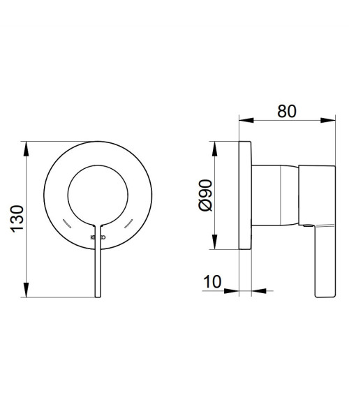Keuco IXMO potinkinis dušo maišytuvas, apvali apdaila, pasirinkite spalvą