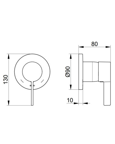 Keuco IXMO potinkinis dušo maišytuvas, apvali apdaila, pasirinkite spalvą
