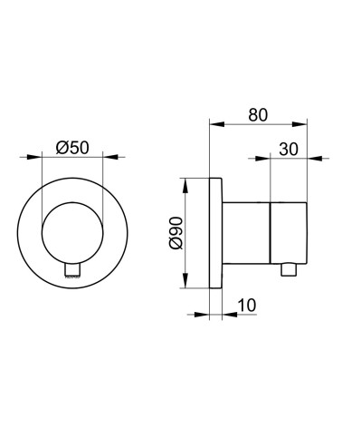 Keuco IXMO 2-jų krypčių diverteris