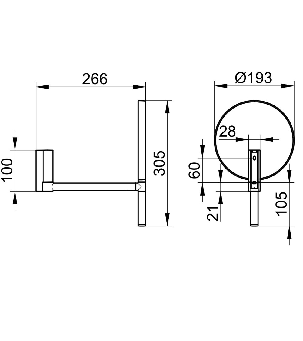KEUCO Plan kosmetinis veidrodėlis, pasirenkamos spalvos