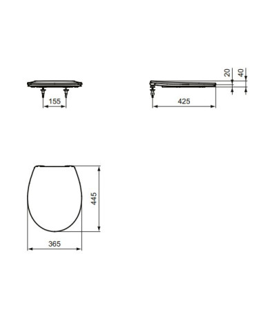 Ideal Standard Eurovit WC sėdynė su dangčiu, baltas, E131701