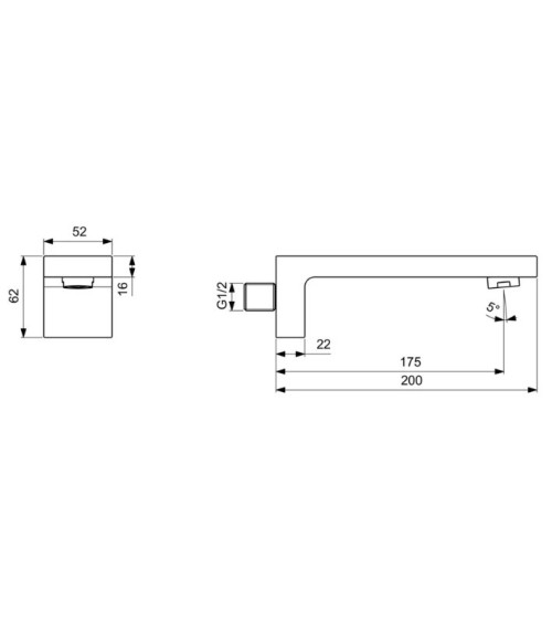 Ideal Standard Extra vonios maišytuvo snapas, pasirenkama spalva