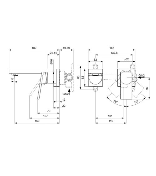 Ideal Standard Extra KIT2 2 dalių maišytuvas praustuvui, BD509, pasirenkama spalva