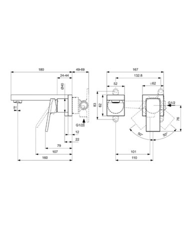 Ideal Standard Extra KIT2 2 dalių maišytuvas praustuvui, BD509, pasirenkama spalva