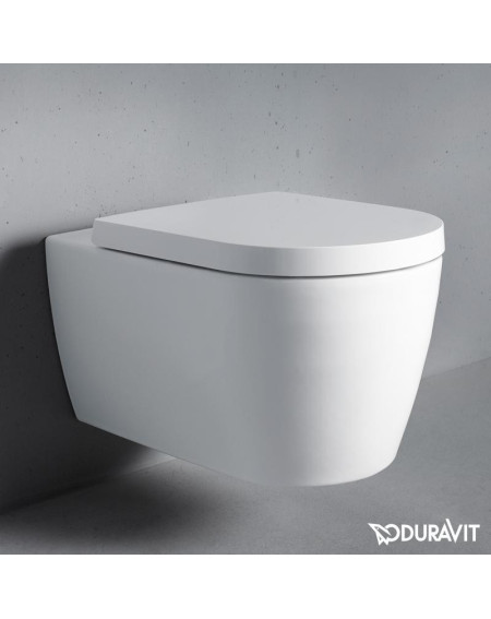 Pakabinamas klozetas Duravit Me by Starck compact "Rimless", su "soft close" dangčiu
