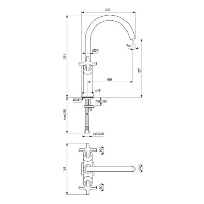 Ideal Standard Joy Neo maišytuvas praustuvui, BD152, pasirenkama spalva