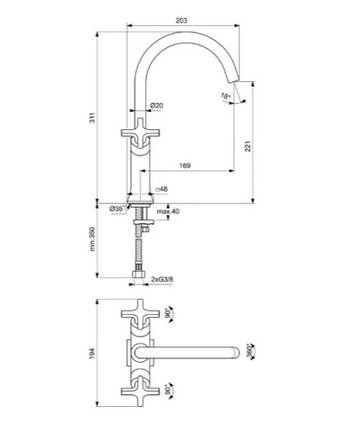 Ideal Standard Joy Neo maišytuvas praustuvui, BD152, pasirenkama spalva