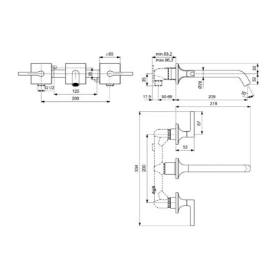 Ideal Standard Joy Neo 3 dalių maišytuvas praustuvui, BD154, pasirenkama spalva