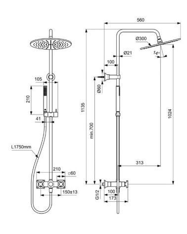 Ideal Standard Joy Neo dušo sistema, pasirinkite spalvą