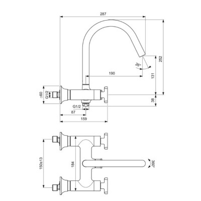 Ideal Standard Joy Neo vonios/dušo maišytuvas, BD160, pasirenkama spalva