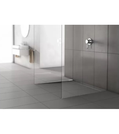 ACO ShowerStep profiliuotis, su nerūdijančio plieno matiniu paviršiumi, dešinysis, ilgis 1490 mm, galima rinktis aukštį